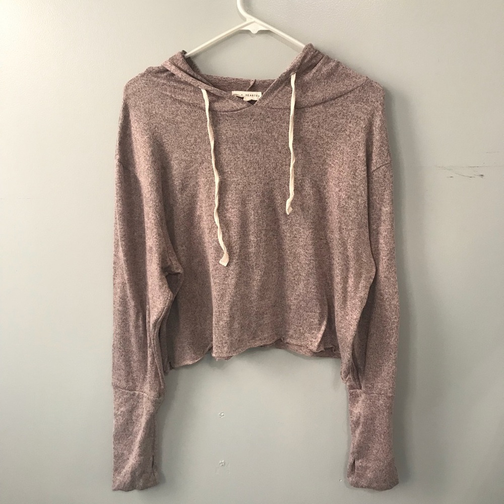 Pink/grey LA Hearts Cropped Sweatshirt Size L
